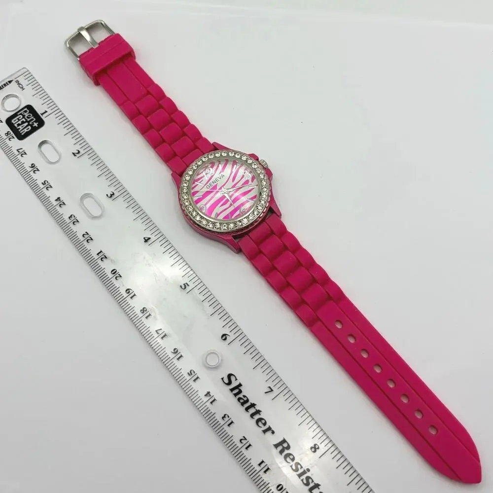 Pink & Silver Zebra Men's Watch